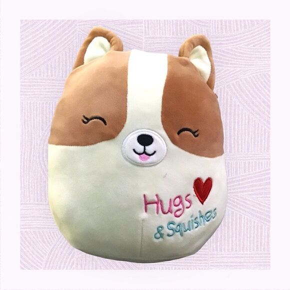 Regina the Corgi 8” Squishmallow Plush “Hugs & Squishes” Heart - Picture 4 of 4